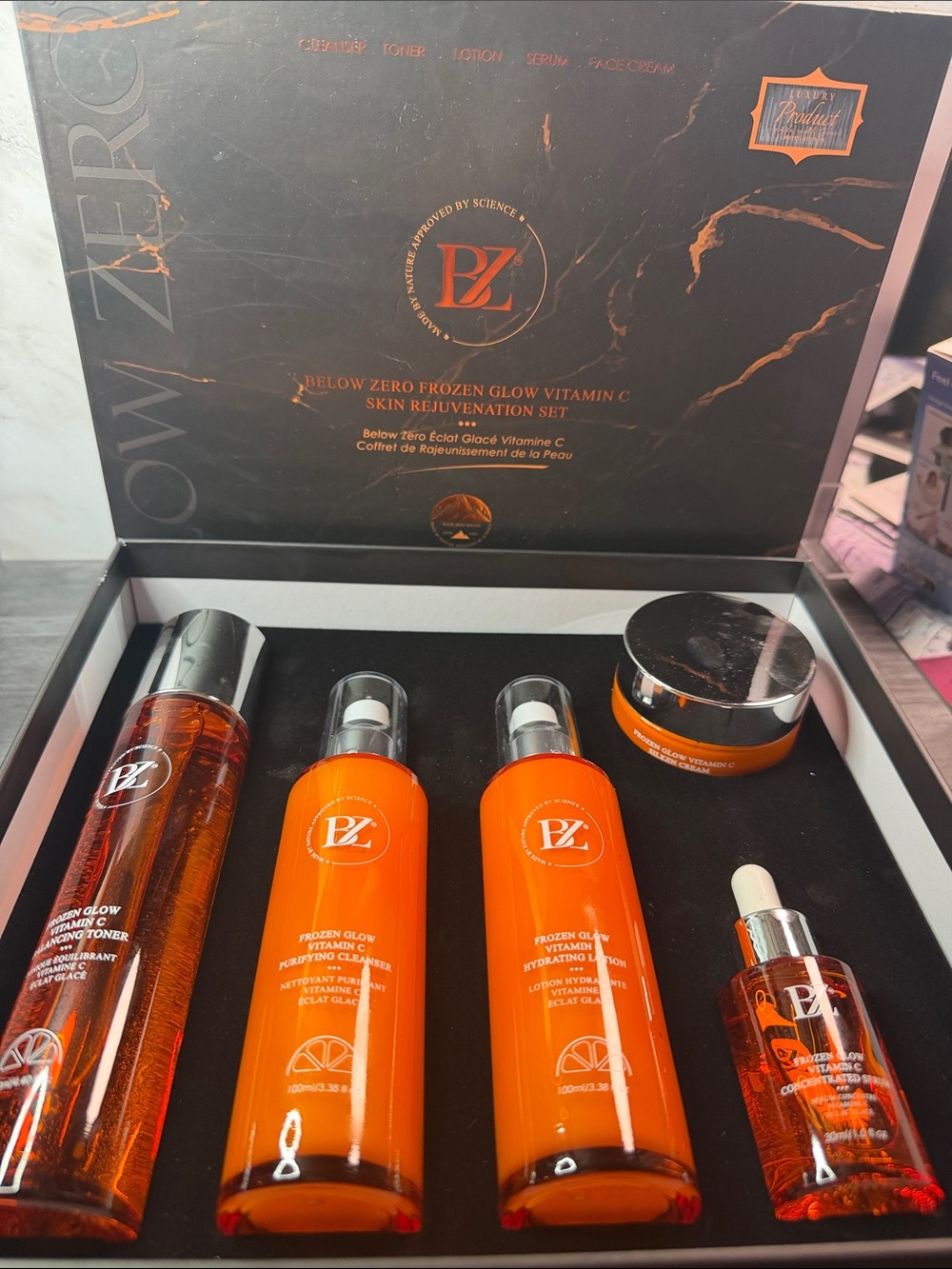 Frozen Glow Vitamin C Serum & Skincare Set - Orange